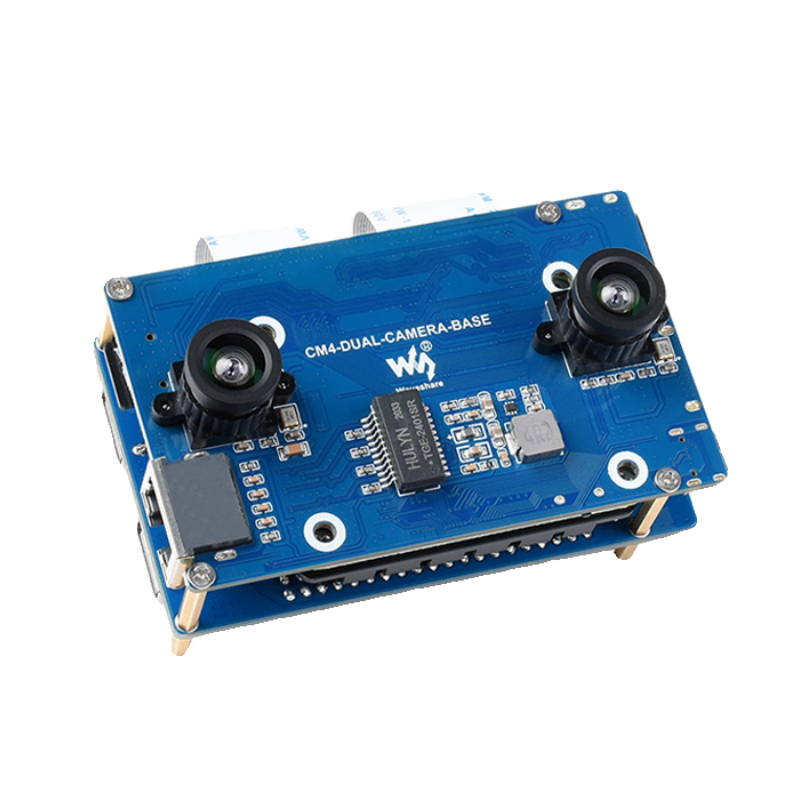 Raspberry Pi Compute Module 4 Dual Camera Board - บอร์ดขยายการมองเห็นแบบสองตาสำหรับ Raspberry PI CM4 พร้อมโมดูลคอมพิวเตอร์ 4