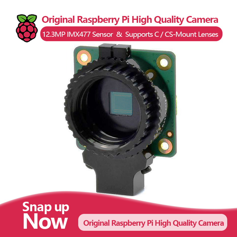 Raspberry Pi Global Shutter Camera Imx296 - กล้องคุณภาพสูงราสเบอร์รี่ปี่ดั้งเดิม, เซ็นเซอร์ IMX477 12.3MP, ความไวแสงสูง, รองรับเลนส์