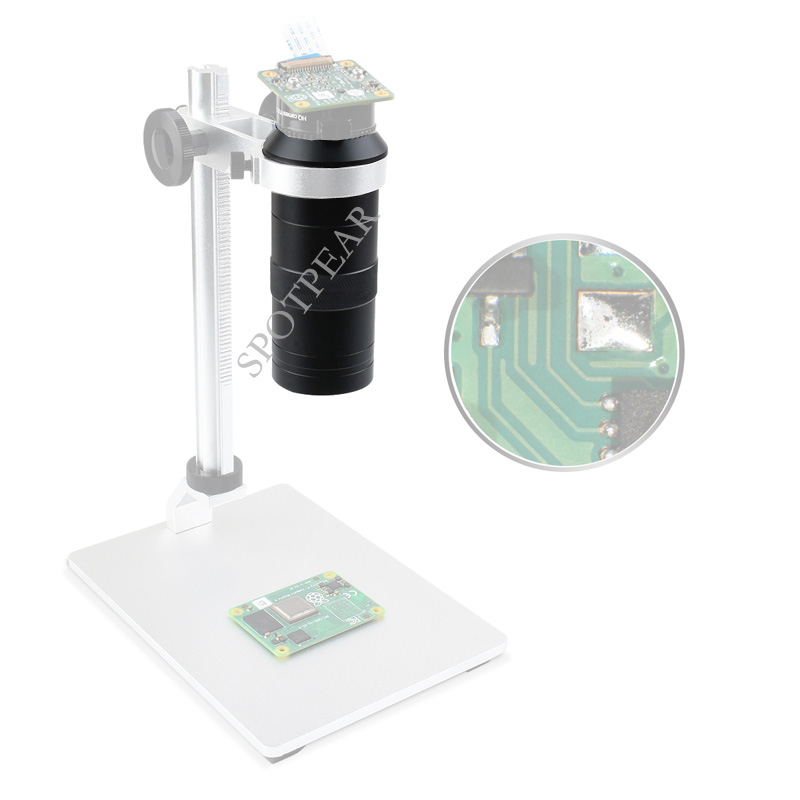 Raspberry Pi Hq Camera Microscope Lens - เลนส์กล้องจุลทรรศน์ Raspberry Pi Industrial 100X, แบบ