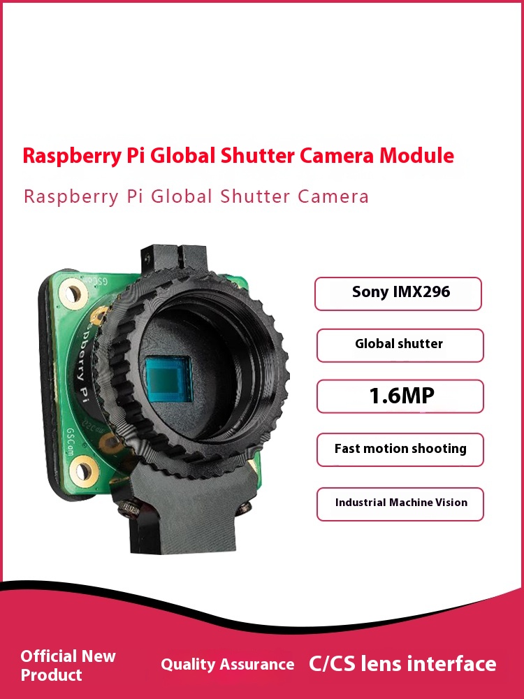 โมดูลกล้องพรีเมียม 1.6MP พร้อม - Raspberry Pi Global Shutter Camera Imx296 บทวิจารณ์และราคา